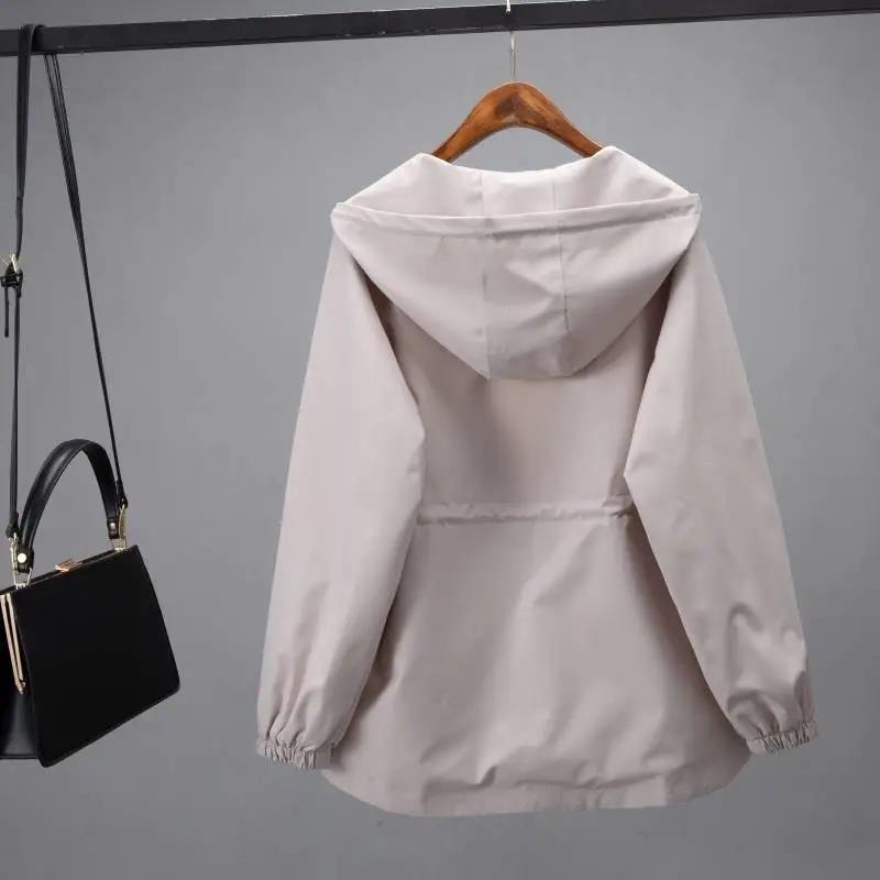 Vintage Stylish Pockets Oversized Plaid Jacket Coat Women Fashion Hooded Long Sleeve Loose Outerwear Chic Tops