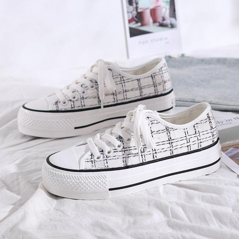 Harajuku Style White Shoes Women All-match Spring Canvas Shoes Women's Shoes Casual Light Shoes Women
