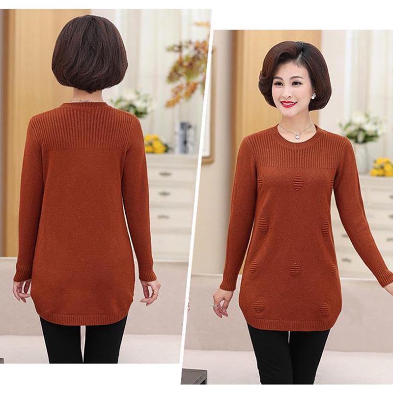 Winter Thick Plus Velvet Sweater Women's Mid-length Loose-Fit Large Size Pullover Knit