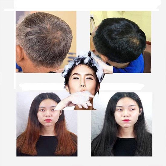Black Long Lasting Hair Color Hair Dye Natural Ginger Extracts Hair Shampoo White Grey Hair Cover Up