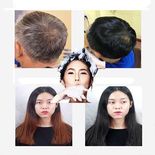 Black Long Lasting Hair Color Hair Dye Natural Ginger Extracts Hair Shampoo White Grey Hair Cover Up