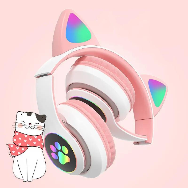 Cat Ear Headset 5.0 Bluetooth Headset Heavy Bass Mobile Game Computer Universal Noise Reduction High Quality Headset
