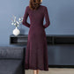 Dress Temperament High-end Fake Two-piece Slim Waist and Thin Spring Long-sleeved Slit Long Dress Women's Clothing