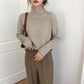Autumn Winter Modal Cotton Pullover Women's Loose Half Turtleneck Sweater Fashion Curled Long Sleeve Knitwear