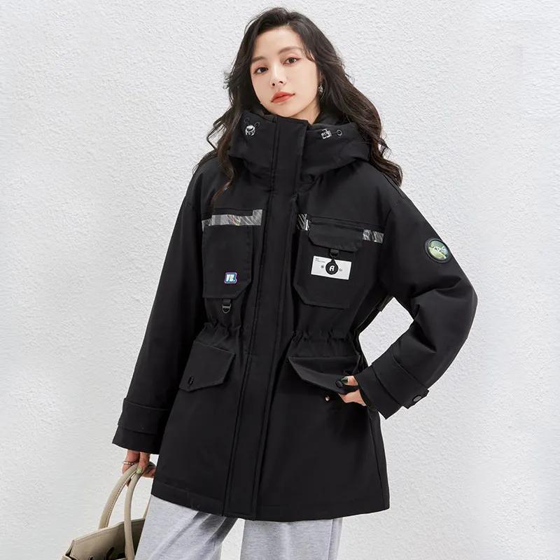 Women's Goose Down Down Jacket Long Winter Work Fitted Padded Clothes Thickened Fashion Pie Overcome Jacket Casual Sports Jacket Climbing Jacket Coat