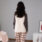 Women Pajamas Set Long Sleeve Pyjamas Suit Spring Autumn Sleepwear Winter Home Wear Loose Casual Pullover Round Neck Cute Nightwear Tops Pants