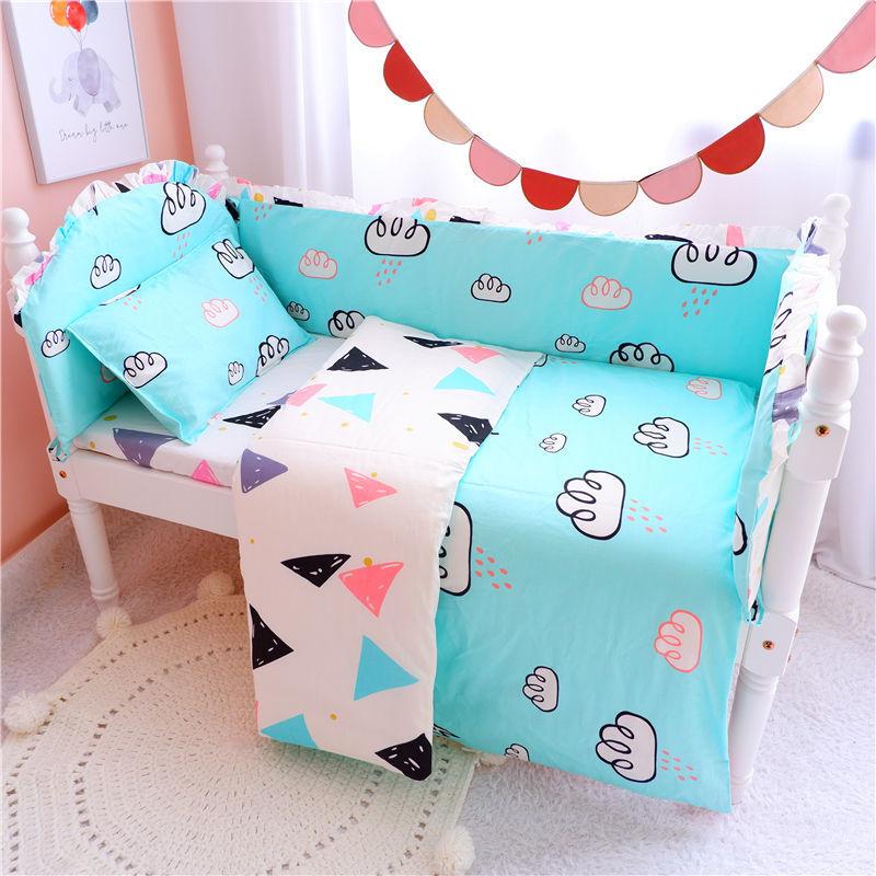 Crib Bed Surrounding Newborn Baby Pure Cotton Anti-collision Children's Stitching Bed Bed Surrounding Winter Thickening Bed Surrounding Soft Package