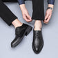 Men's Personality Printed Black Business Dress Shoes Men's Shoes Vintage Design Men's Casual Leather Shoes
