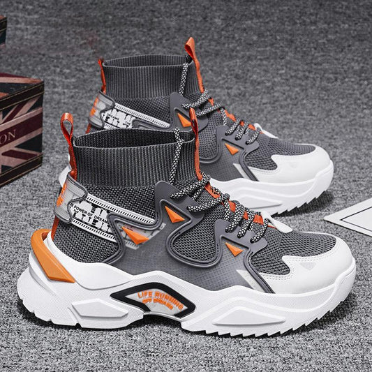 Men's Height-increasing Shoes Trendy High Top Men's Tennis Shoes All-match Sports Leisure Student Basketball Shoes