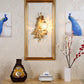 Retro peacock crystal LED wall lamp living room background bedroom bedside peacock phoenix wall lamp