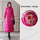 Chinese Style Cotton-padded Jacket Women's Winter Long Section Thick Ethnic Style Down Padded Jacket Over The Knee Padded Jacket Stand-up Collar Hood