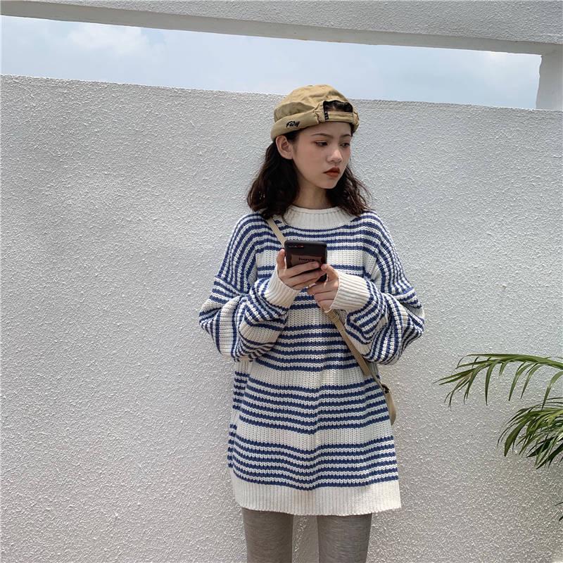 Autumn and Winter Half Turtleneck Female Students Loose Wild Was Thin Pullover Sweater Coat