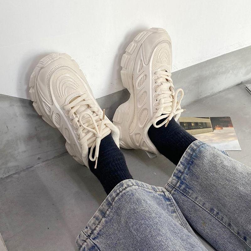 Daddy Shoes Women All-match Spring Sports Shoes Women Casual Comfortable Thick-soled Black Shoes Women