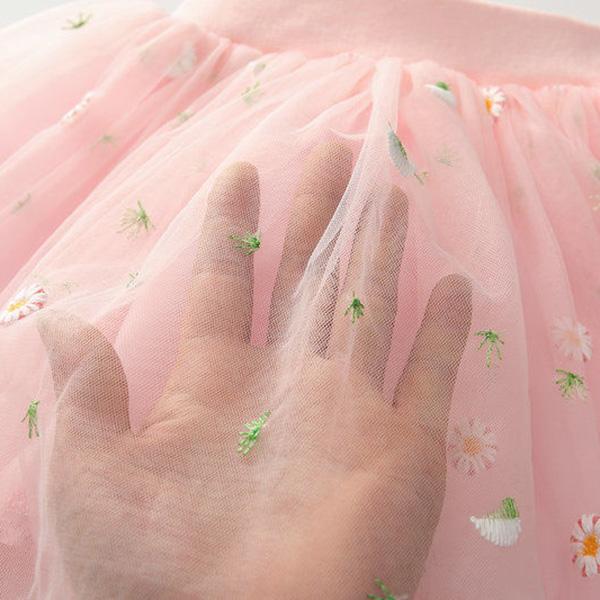 Girl Baby Short Veil Little Daisy Cute and Sweet Printed Embroidery Ruffle Elastic Waist Children's Skirts Princess Tutu A-line Skirt