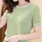Women's Loose Round Neck T-shirt Mid-sleeve Top Summer Bottoming Shirt