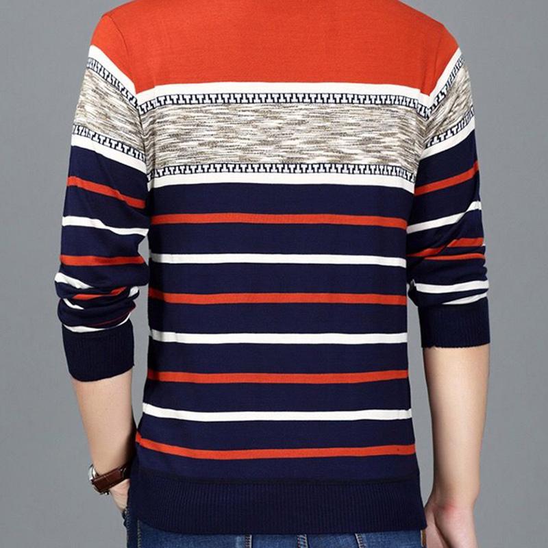 Spring and Autumn Sweater Men's Thin Section Long Sleeve T-Shirt Middle-aged and Youth Base New Trendy Korean Version Round Neck Sweater