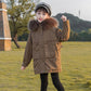 Girls' Winter Wear Faction Overcomes Thick and Fleece Mid-length Large Fur Collar Coat Warm Jacket