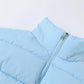 2021 New Women Parkas Thick Warm Winter Jackets Solid Black Blue Fashion Night Club Sexy Short Coats Crop Tops Turtleneck Casual Female Down Jacket N