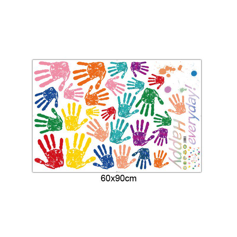 [Wall sticker ]New Diy Colorful Handprint Vinyl Wall Stickers For Kids Rooms Studio Wall Decals Refr