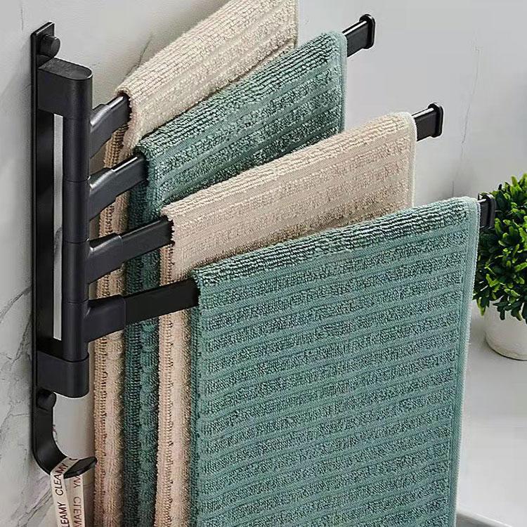 30cm Towel Rack Rotating 3 Bar Bathroom Shelf Rack Towel Bar Bathroom Artifact Hanging Towel Rack Hook