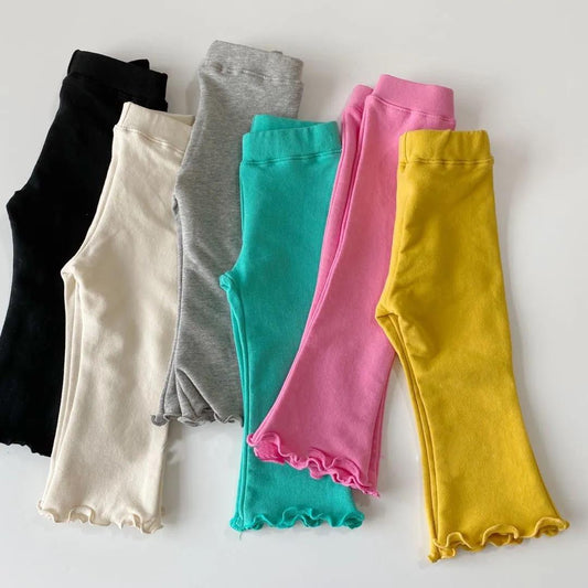 Children's Summer Pants Cute Pleated Chiffon Pants Girls Casual Loose Thin Eight-point Pants