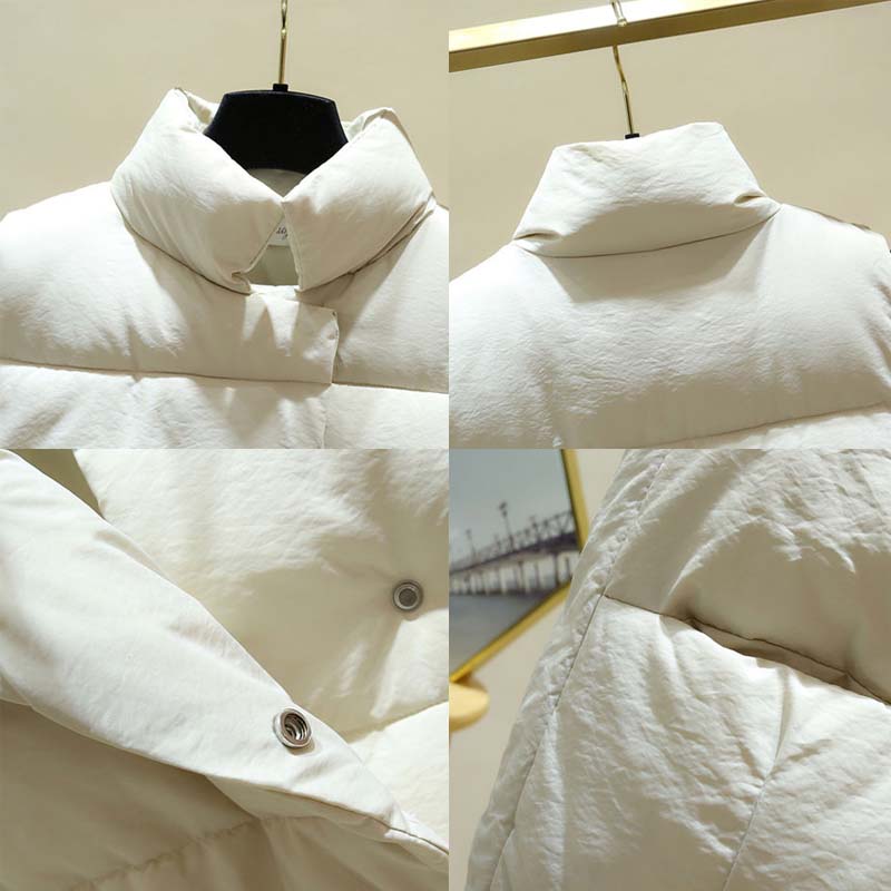 Women's Waistcoat Autumn and Winter Short Korean Bread Cotton Jacket Waistcoat Vest Women's Fashion Zipper Coat Elegant Stand-up Collar Down Jacket