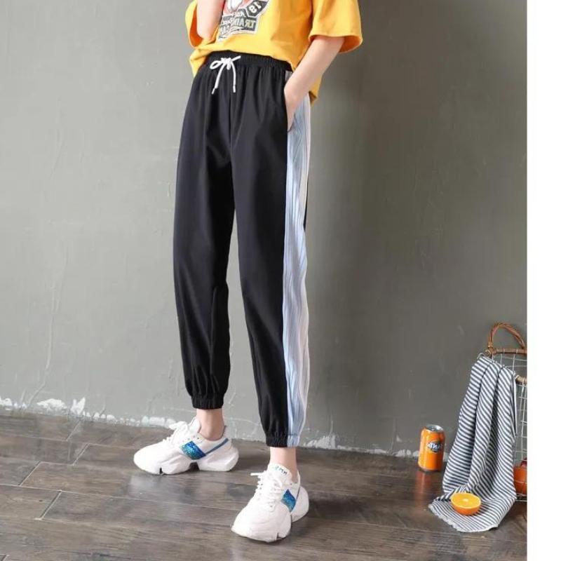 Large Size Summer Harem Pants Casual Wide-leg Sports Pants Women's Summer Thin Loose Korean Beam Pants