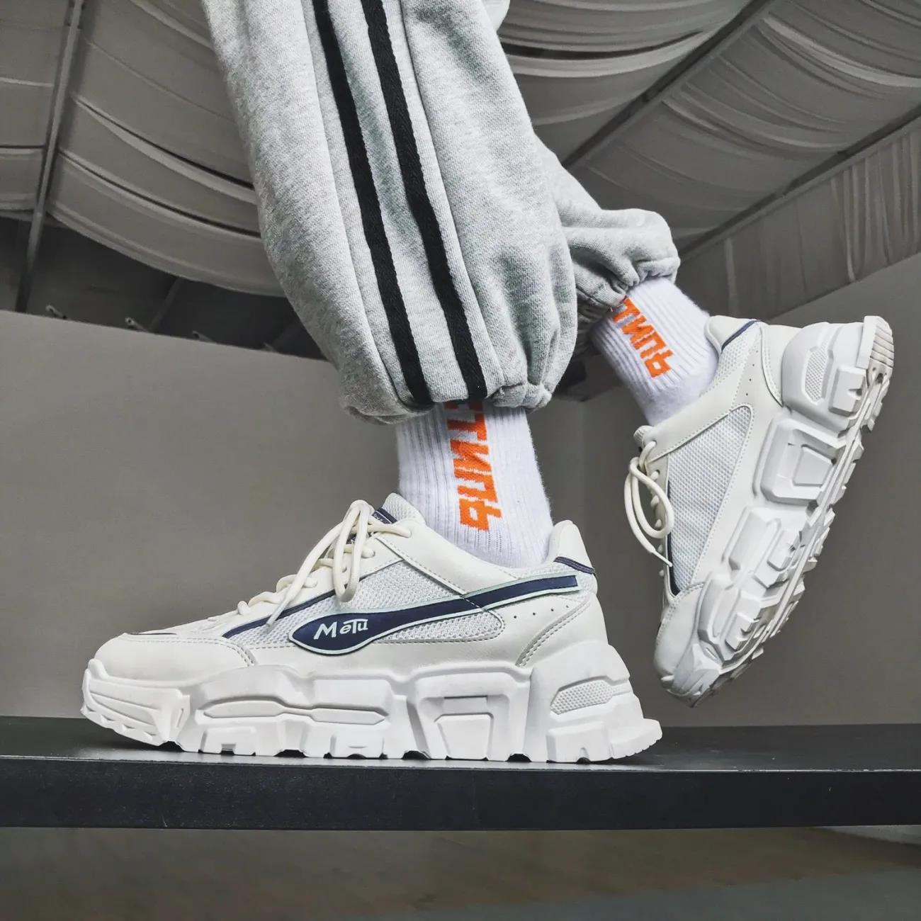 Literary Men's and Women's Shop Men's Shoes Net Red Korean Version of The Trend Sports Shoes Wild Youth Casual Super Ins Dad Shoes