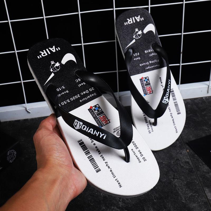 Flip-flops Men's Tide Brand Anti-slip Pinch Slippers Men and Women Couples Wear-resistant Deodorant