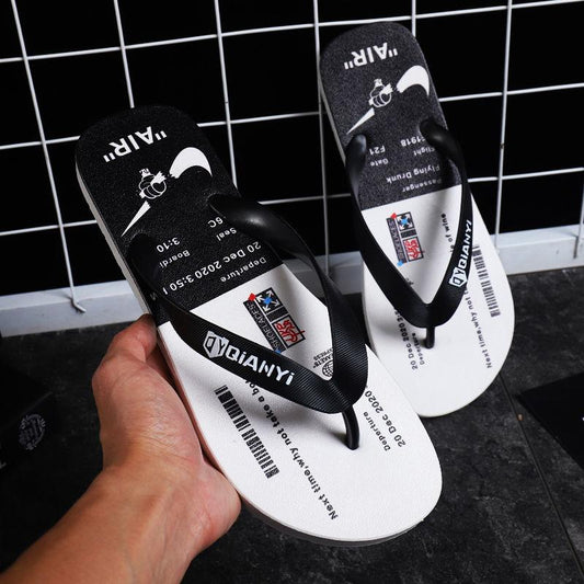 Flip-flops Men's Tide Brand Anti-slip Pinch Slippers Men and Women Couples Wear-resistant Deodorant