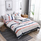 4Pcs Simple Striped Bedding Set Quilt Cover Bed Sheet Pillowcases 5 Size Bedspread