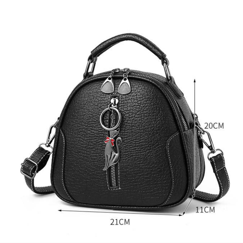 Women Genuine Leather Hand Bag Multifunction Crossbody bag Waterproof Shoulder Bag Leisure Round Bag