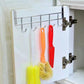 Stainless Steel Five-hook Cabinet Door Back Towel Rack Rag Rack 5-hook Coat Hook Kitchen Door Back Hook Rack With Cleaning Brush