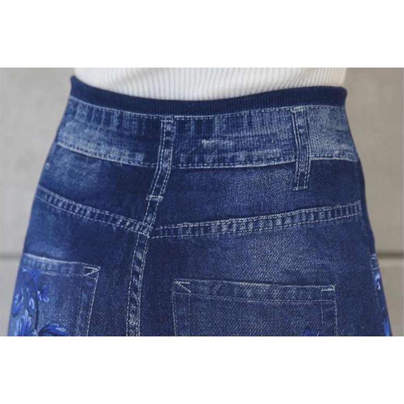Colorful Floral Sexy Womens Skinny Blue Jean Denim Leggings Stretchy Jeggings Pants