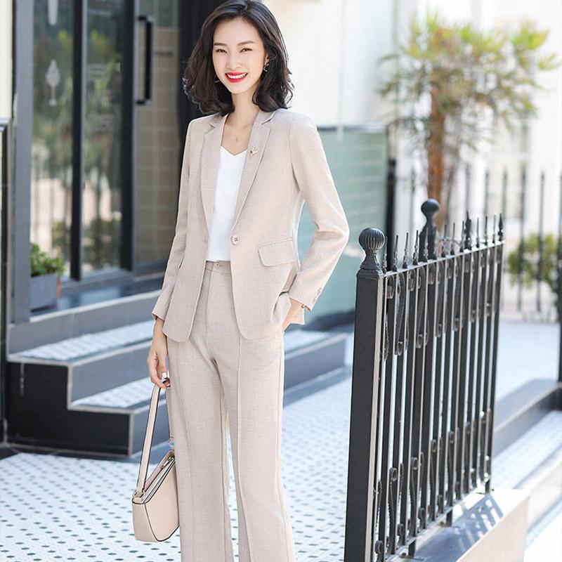 Spring and Autumn Suit Two-piece Suit Temperament Business Wear Fashion Casual Work Wear Formal Jacket Women