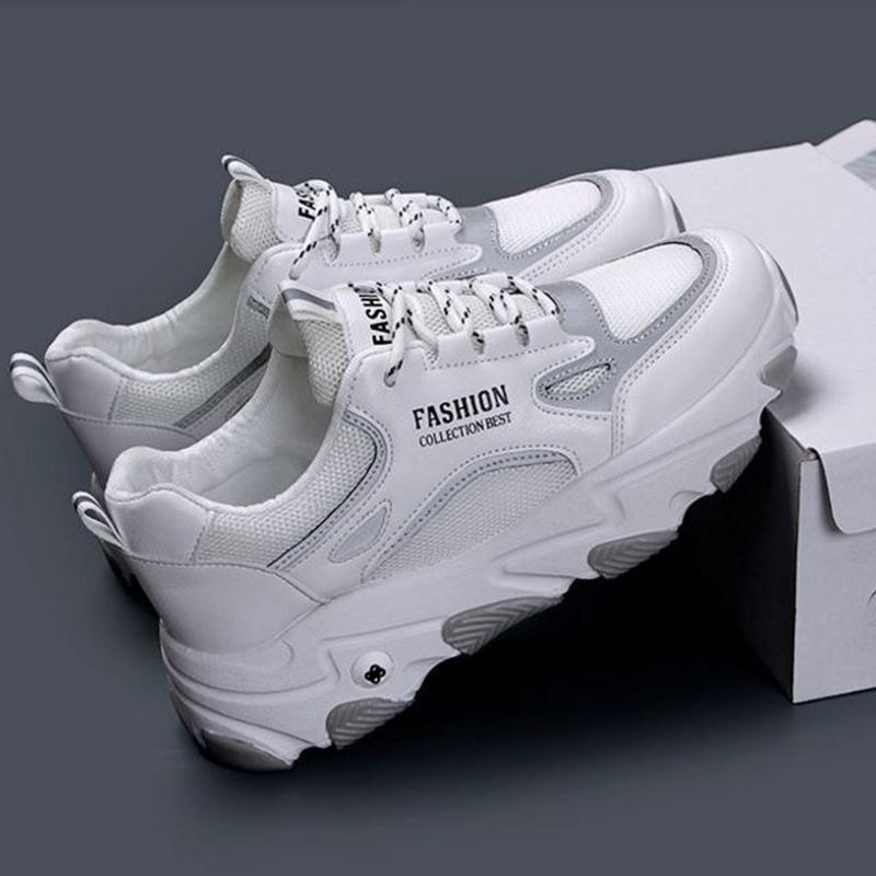 Sports Shoes Women Spring Summer Thick-soled High-rise Platform Sneakers All-match White Shoes Travel Shoes