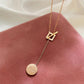 Round Card Buckle Chain Necklace Feminine Clavicle Chain Tide Sweater Chain Necklace for Girlfriend Round Pendant Necklace Exquisite Jewelry