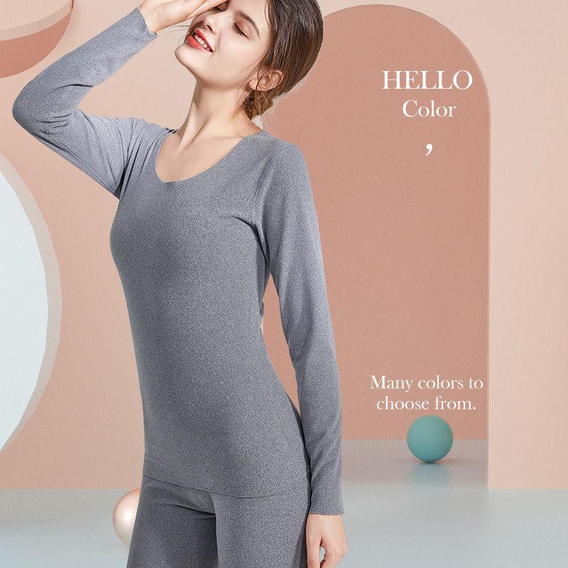 Women Long Sleeve Thermal Underwear Winter Thicken Tight Suit Sexy Pajamas Autumn Windproof High Elasticity Slim Body Comfortable Breathable Versatile