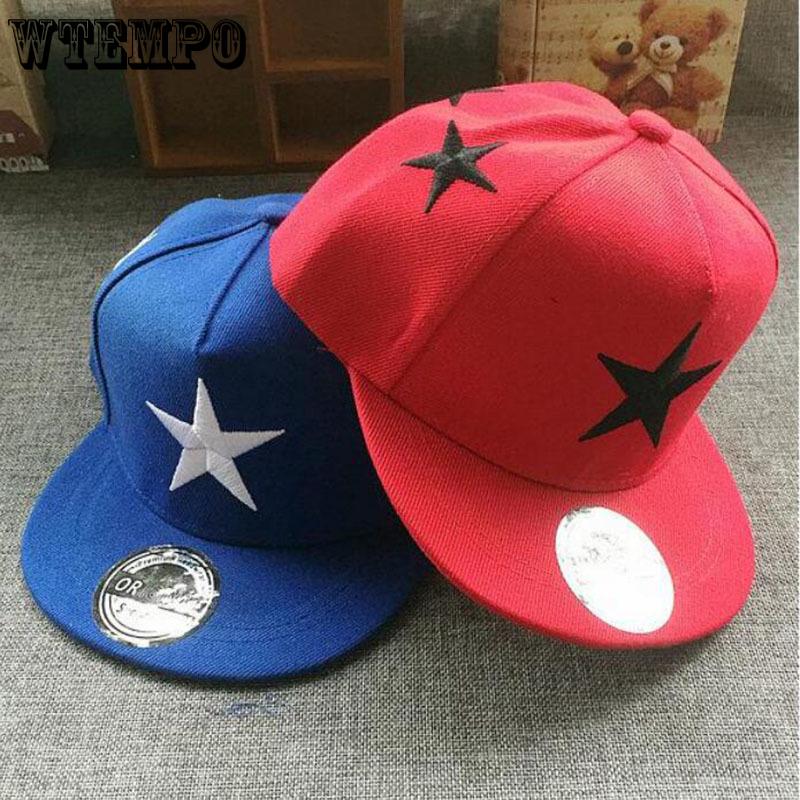 Fashion Boy Children Baseball Caps Pentagram Embroidery Hip Hop Hats Sun Hat Outdoor Shade Cap
