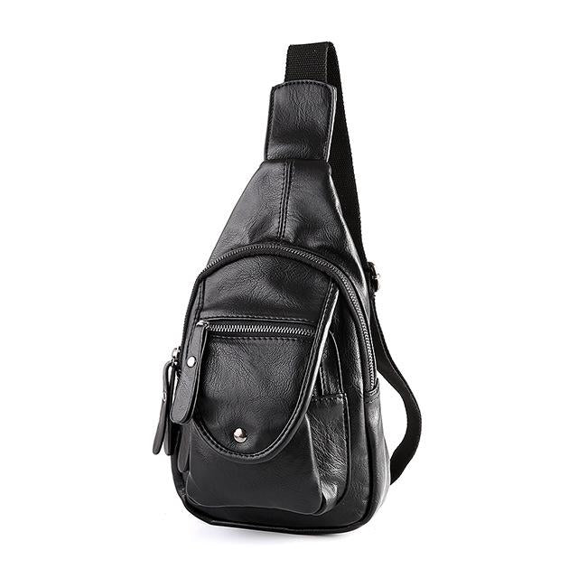 Casual Chest Bag Men Black Large Capacity Multi-pocket Crossbody Outdoor Sports Shoulder Bag