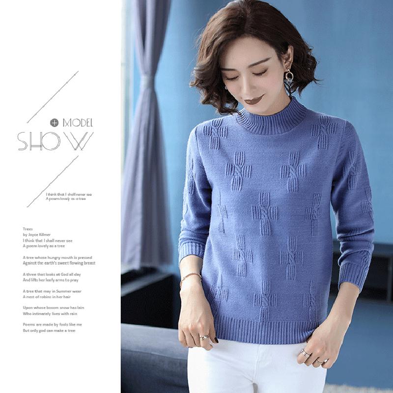 Knitted Sweaters Winter Women Casual High Neck  Sweater Female Long Sleeve Pullover Loose Jumper Tops