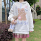 Anime Sweatshirt Japan Cartoon Hooded Tops Oversized Streetwear Harajuku White Long Pullovers Hoodies Plus Size Loose Thick Fleece Fall Winter Hoodies