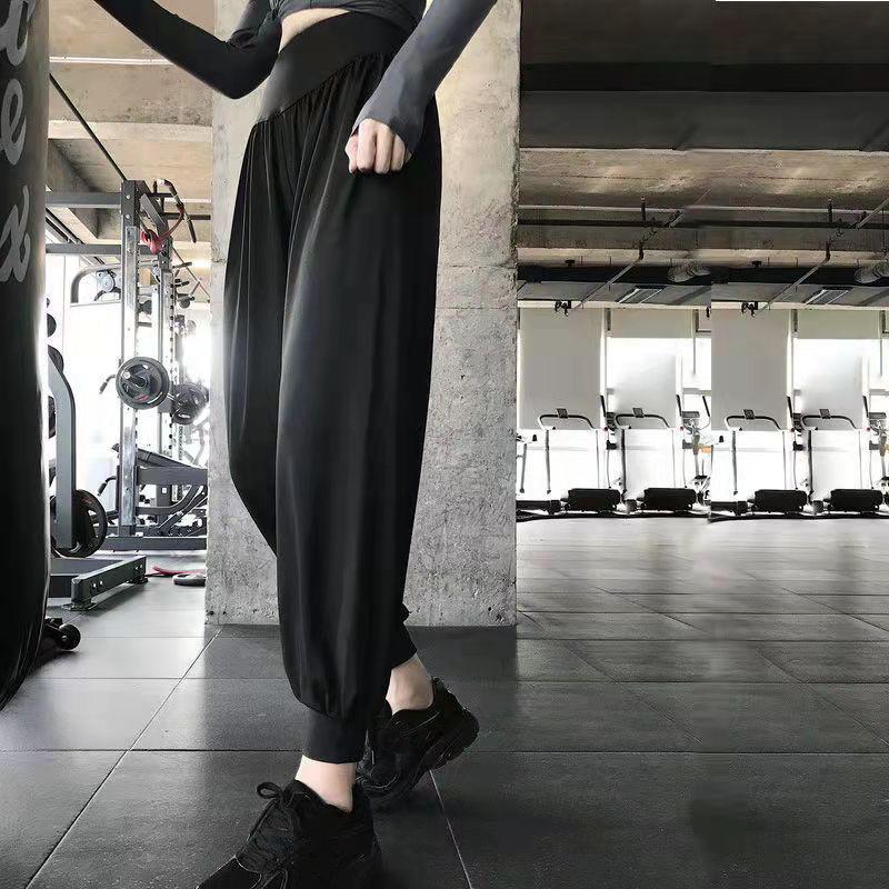 Sports Pants Women's Loose Trousers Leggings Running Fitness Pants Black Quick-drying High-waist Casual Yoga Dance Pants Jogging Trousers