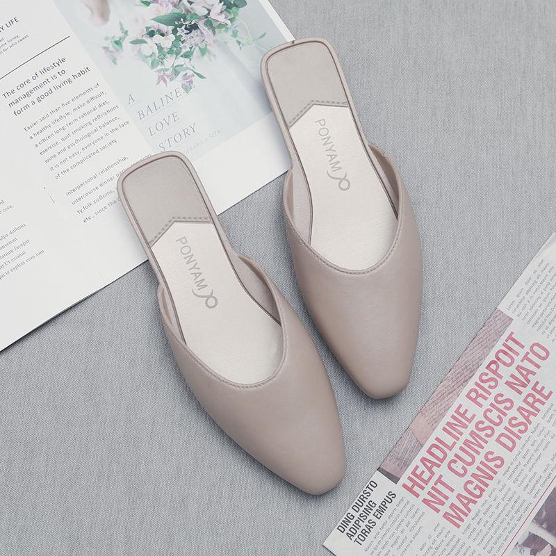 Korean Fashion Half Slippers Female Summer Wear Baotou Net Red Chic Lazy Single Shoes Wild One Pedal Female Slippers