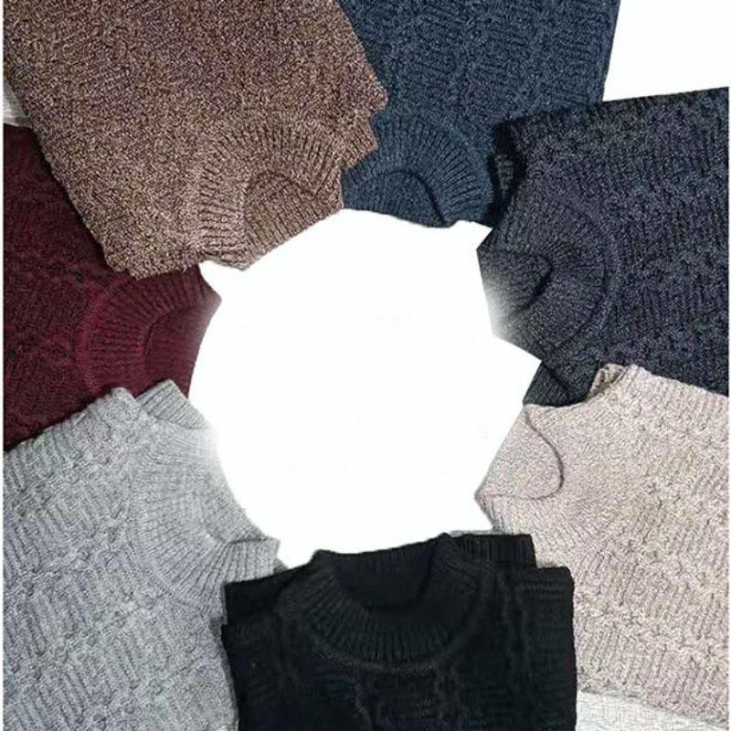 Men's Winter Half High Neck Thick Warm Sweater Korean Style Slim Bottoming Shirt Top Round Neck Sweater Sweater