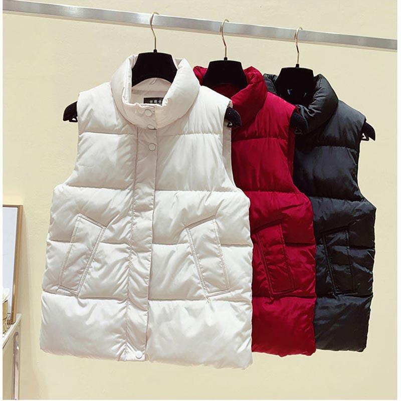 Vest Women's Spring and Autumn Style Down Cotton Warm Large Size Slim Fit All-match Outer Wear