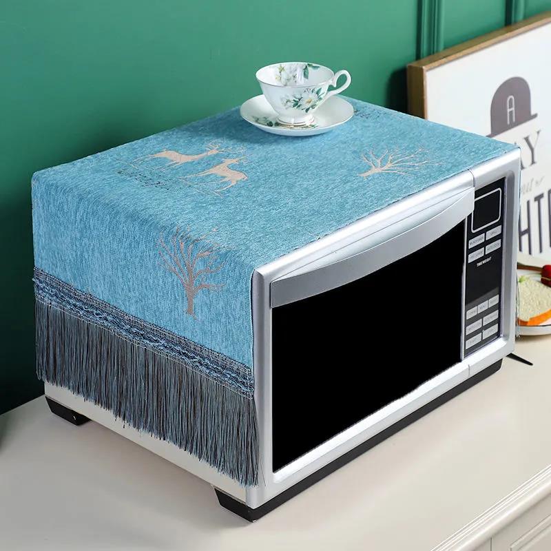Universal Microwave Oven Cover Pastoral Cover Cloth Oven Set Kitchen Microwave Oven Cover Cloth Household Dust Cover 35*100cm