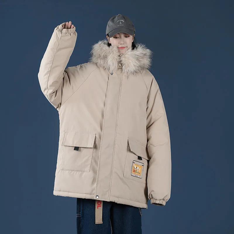 Winter Cotton-padded Clothes Women's Fluffy Cotton-padded Clothes Tooling Fashion Design Is Full of Trendy
