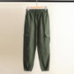 Women's Overalls Korean Style Loose Mid-high Waist Straight Slimming Casual All-match Sports Outdoor Nine-point Pants with Feet