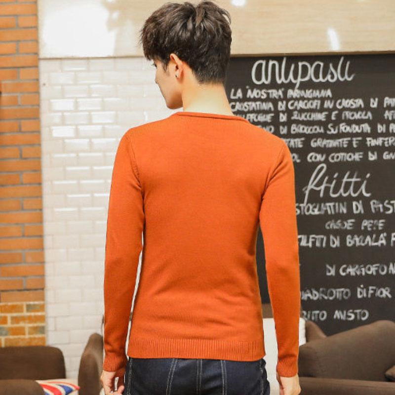 Sweater Men Korean Round Neck Sweater Men's Knit Sweater Long-sleeved All-match Bottoming Shirt To Keep Warm In Winter